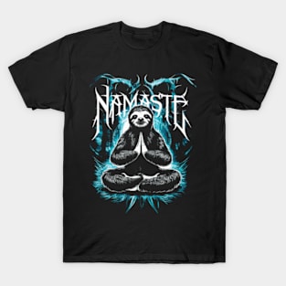 Sloth Metal: Namaste in Darkness" Description T-Shirt